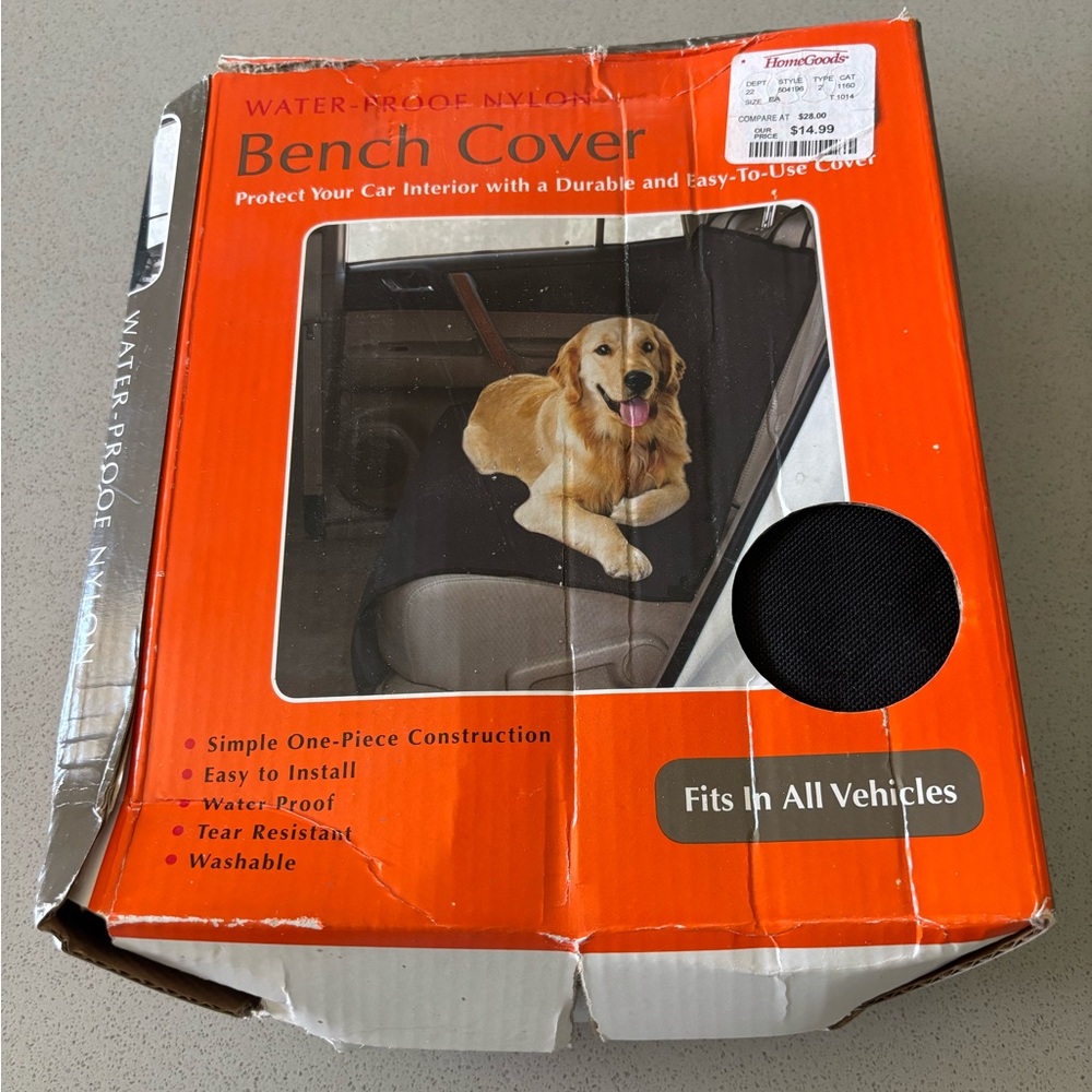 Dog Car Bench Cover NWT